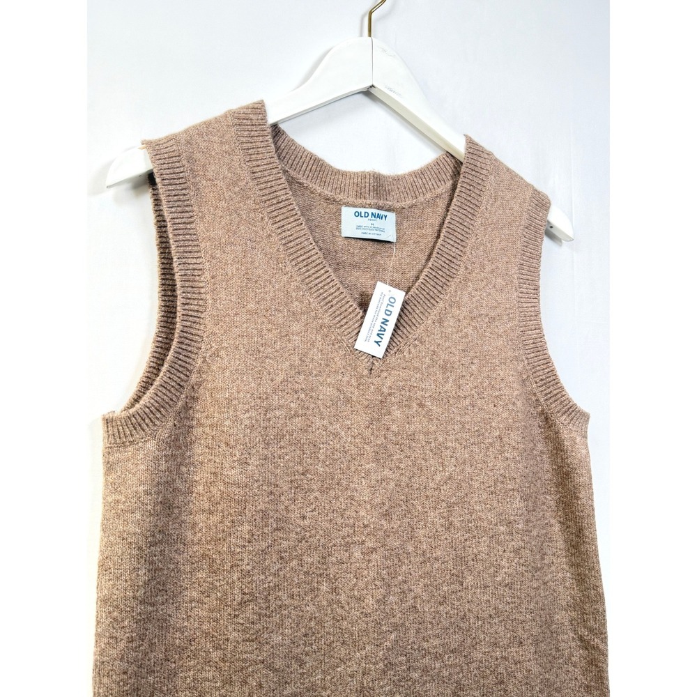 Old Navy SoSoft Sweater Mini Dress NWT Sleeveless V-Neck Marled Brown M - Picture 4 of 8